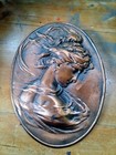 Pair Of French Style Bronze Plaques  Two Ladies  Antiques 