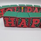 Vintage 1994 Christmas Follies Happy Holidays  Blocks Set 14-piece Green Red