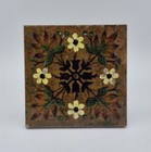 Antique Fireplace Tile Arts   Crafts Impasto Floral Sherwin   Cotton C1886 Ae1