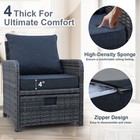 Patio Conversation Set W  Ottoman Wicker Rattan Outdoor Furniture Table Cushion