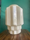Vintage Original 1930s Skyscraper Milk Glass Art Deco Pendant Wedding Cake Shade