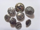 8 Assorted Antique Vintage Silver Tone Metal Collector Buttons Lot 51946