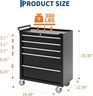 5 Drawers Rolling Tool Chest  Tool Storage Cabinet Portable Toolbox With Wheels