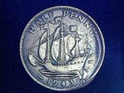 1943 Error Uk Great Britain British Half 1 2 Penny 2 Coins Struck One Planchet