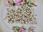 144 Pcs 4mm X 8mm Teardrop White Pearl Beads Plastic Pearls With Gold Metal Loop