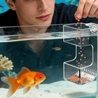 Aquarium Fish Feeder Box Transparent Food Holder Fish Food Feeder Box Bowl 