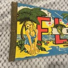 Vintage Florida Pensacola Beach Souvenir Felt Pennant 8x25  Mcm 1960   s