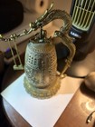 Vintage Metal Japanese Buddhist Dragon Temple Bell With Hanging Striker