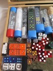 Huge Vintage Mixed Dice Lot In Nice Wood Case