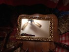 Vintage Rectangle Gold Ornate Vanity Mirrored Tray Or Wall Mirror  9 5x14 5   