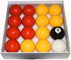 Billiard Balls Red And Yellow Pool Ball Set 2-1 4 Inch Billiards