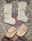2 Antique Baby Crocheted Booties Shoes