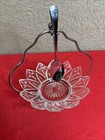 Vintage Clear Glass 3-piece Serving Set Dish Holder Spoon England Gift Box