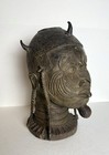 African Art Benin Bronze Head