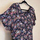 Vtg 90s Ms California Maxi Secretary Dress Navy Blue Floral Cottagecore Mom