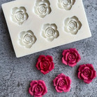 6-cavity Rose Flower Silicone Mold For Candle   Soap Making Diy Crafts