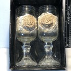 Wedding Glasses Toasting Mason Jars Burlap Lace Rustic