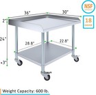 30    X 36    Stainless Steel Equipment Grill Stand Table W  Casters - Heavy-duty