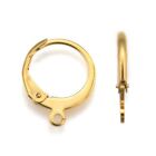 100pcs Real Gold Plated 304 Stainless Steel Leverback Earring Findings 14 5x12mm