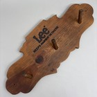 Vintage Lee Jeans Wood Coat Rack Sign Store Display Keeps Hangin In There Retro