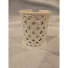 Vintage 1950 s Ceramic Ashtrays Set Of 6 W holder Trimmed In Gold 