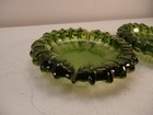 3 Vintage  Mid-century Modern Fostoria Emerald Green Glass Ashtrays  No Chips