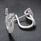 Round Cut White Moissanite 14k White Gold Finish Stunning Hoop Women Earrings