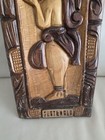 Vintage Guatemala Mayan Wood Carving Wall Plaque Hand Carved Folk Art 21  X 8 5
