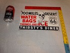 Vintage Thirsty s Diner Us Route 66 Truck Stop 12  Porcelain Metal Gasoline Sign