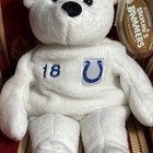 1999 Salvinos Bammers Peyton Manning Colts  18 White Beanie Baby Bear Rare