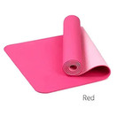 Tpe Non Slip Yoga Mat Thick Fitness Exercise Pad With Strap Red