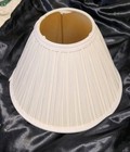 Vintage Small Pleated Off-white Fabric Bell Lamp Shade 4x10x7 Inches Uno Fitter