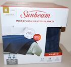 Sunbeam King Size Electric Microplush Heated Blanket Dual Digital Control Blue