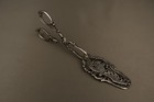 Antique Spanish 916 Silver Repousse Serving Pastry Tongs Scissors