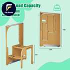 2 Step Foldable Ladder For Home Hidden Step Ladder Cabinet Wooden Step Stool Bu