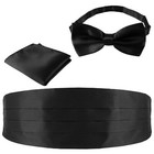 Men s Cummerbund Bow Tie Set Adjustable Solid Color Tuxedo Cummerbund   Bow Tie
