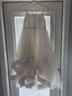 David s Bridal Girl   s 10 Double Strap Flower Girl Dress With Satin Edge Hem