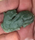 Rare Chinese Silver   Jade Horse Carved Buckle Signed Sung Chin