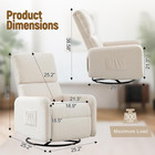 Korser 360   Rocking Chair  Nursery Rocker Chair With Side Pockets  Glider Nursin