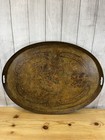 Antique Indian Market Tray From The 19th Century   Possibly Brass Or Mixed Metal