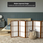 Elegant 3ft Walnut Double Cross Shoji Screen - 5 Panel Room Divider