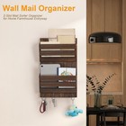 Wood Mail Organizer Wall Mount Key Holder Hooks Entryway Storage Rack Shelf