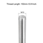 2 Pack M10x150mm Fully Threaded Rod 304 Stainless Steel Right Hand Thread