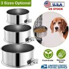 Stainless Steel Dog Cat Hanging Feeding Bowl Feeder Cage Pet Water Crate Kennel