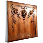 Grape Vine Berries Walnut Carving Panel 21  Antique French Architectural Salvage