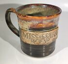 Mississippi Souvenir Collector Mug Stoneware Glazed Coffee Cup Vintage Signed
