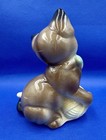 Vintage Royal Copley Cat With Ball Of Yarn  Green Eyes   Bow Porcelain