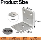 Metal L Brackets 2 x2 x2  Heavy Duty Corner Brace Right Angle 50 Mm 20 Pcs