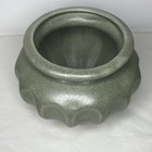 Vtg Haeger Matte Speckled Green Ribbed Planter Pottery Flower Pot Made In Usa