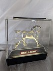 Vintage Budweiser Bud Light Clydesdale Horse Lighted Beer Sign Lamp Bar Man Cave